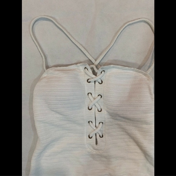 NWT Lucky‎ Brand Havana Lace-Up One-Piece Swimsuit in White [SZ Large ] - Picture 3 of 8